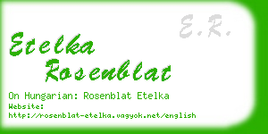 etelka rosenblat business card